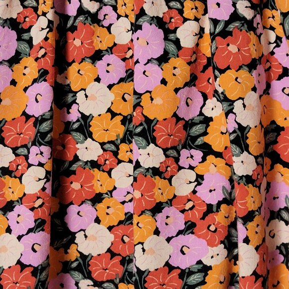 LOFT Petites Womens Floral Peasant Puff Sleeve Cottagecore Front Tie Work Top LP - Picture 7 of 9